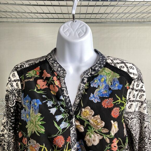 Anthropologie Tiny Women's Lacona Popover Top Size S Floral Boho Colorful Flowy - Picture 6 of 11